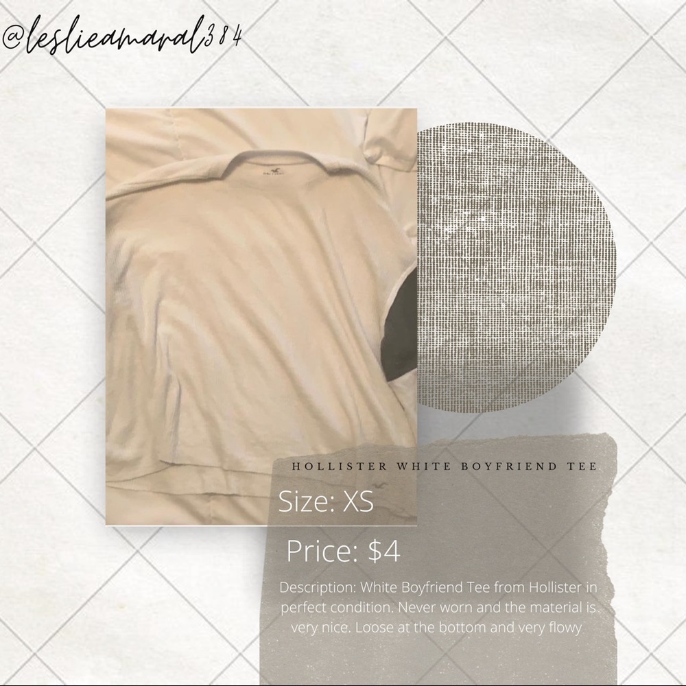 Hollister white boyfriend tee